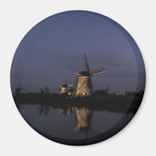 Aimant Moulin à vent lumineux à l'aimant rond d'heure