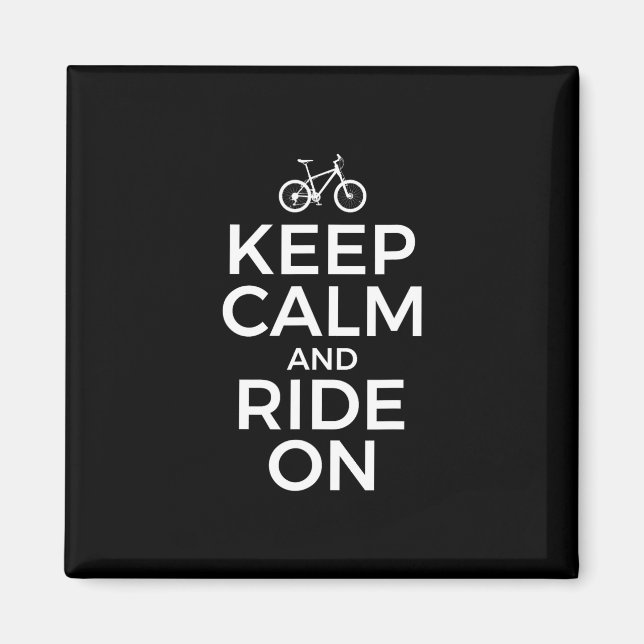 Aimant Mountain Biking, Mountain Biker, Keep Calm And Rid (Devant)