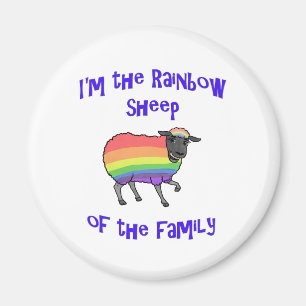 Aimant Mouton arc-en-ciel de la famille
