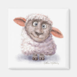 Aimant Mouton de dessin animé en boule de coton mignon