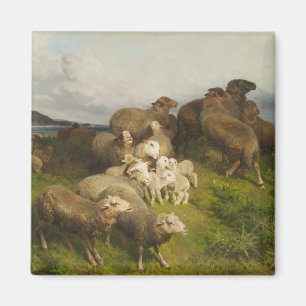 Aimant Moutons dans un pré (par August Friedrich Schenck)