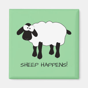 Aimant Moutons Whimiques "Les moutons arrivent !"Magnet