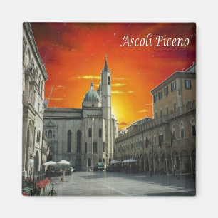 Aimant MRC024 ASCOLI PICENO, coucher du soleil, Italie, r