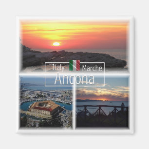 Aimant MRC028 Panorama ANCONA coucher de soleil lazzareto