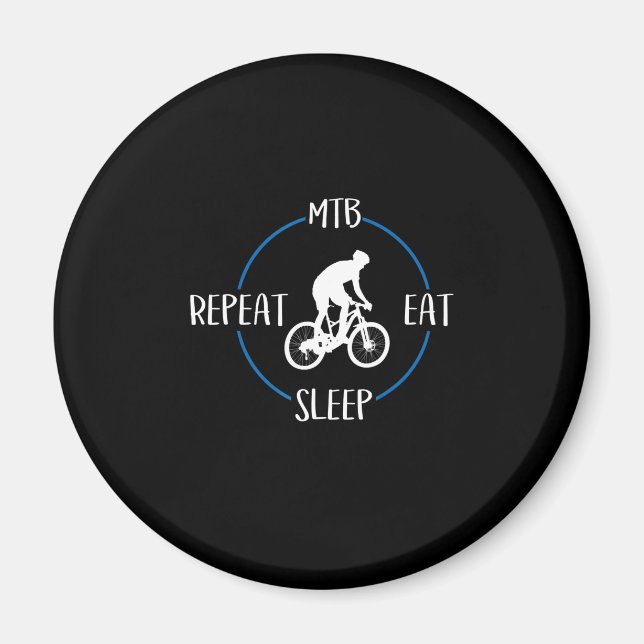 Aimant Mtb Manger Sommeil Répéter Cadeau VTT (Devant)