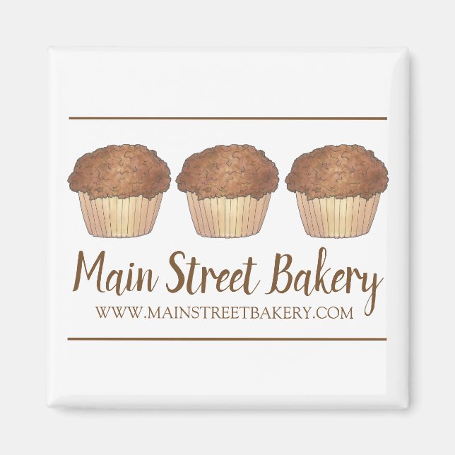 Aimant Muffin À La Pouce Cuisinée À La Boulangerie Baker  (Devant)