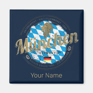 Aimant Munich Bavière Vintage Oktoberfest Allemagne Ville