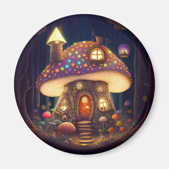 Aimant Mushroom House Imaginaire Art (Devant)