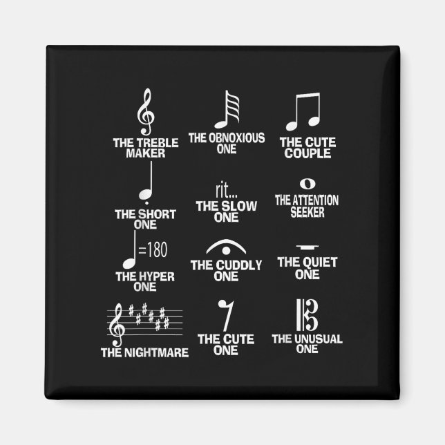 Aimant Musical Notes Symbol Definition Humor Funny Christ (Devant)