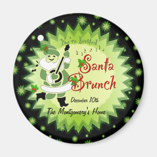 Aimant Musical Père Noël Elf Noël Brunch Invitation Magn
