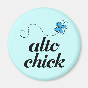 Aimant Musique Bleu Bouton Cute Alto Chick Cadeau