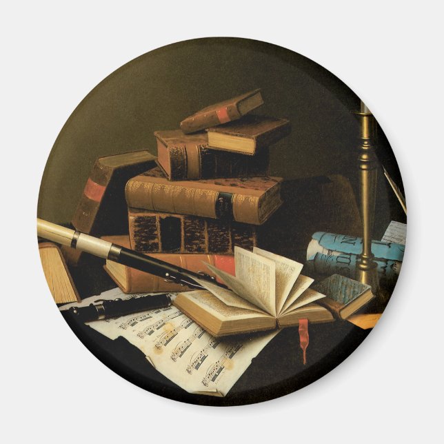 Aimant Musique et littérature de William Harnett, Art fin (Devant)