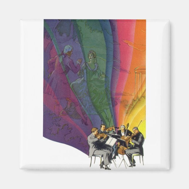 Aimant Musique vintage Arc-en-ciel, Couple victorien (Devant)