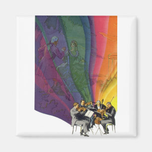 Aimant Musique Vintage Arc-en-ciel, Couple Victorien Dans