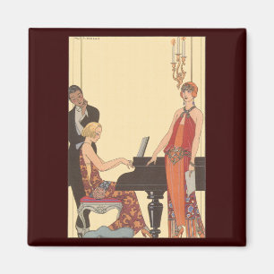 Aimant Musique vintage, chanteur de musicien de pianiste
