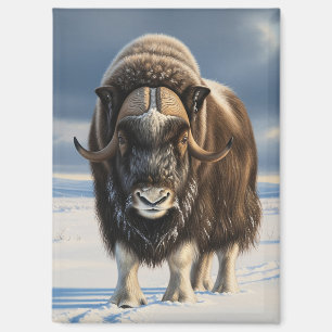 Aimant Muskox dans le parc national Aulavik Canada