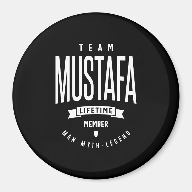 Aimant Mustafa Nom personnalisé Cadeau Anniversaire (Devant)