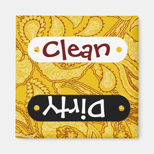 Aimant Mustard Yellow Paisley Imprimer Été Fun Girl (Devant)