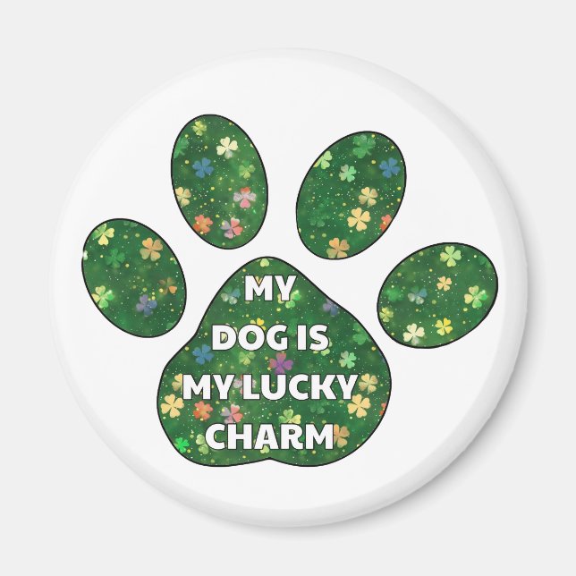 Aimant My Dog is my lucy charm (Devant)