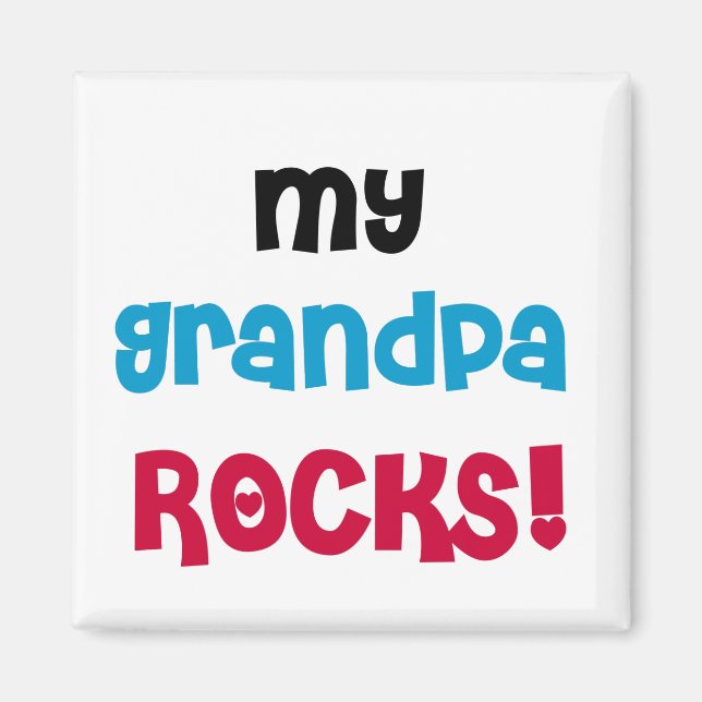 Aimant My Grand-pa Rocks Tshirts et cadeaux (Devant)