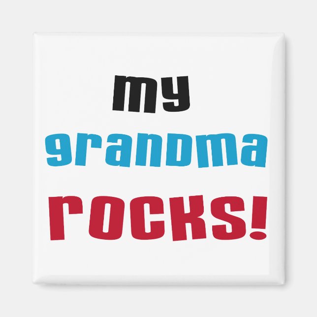 Aimant My Grandma Rocks T-shirts et cadeaux (Devant)
