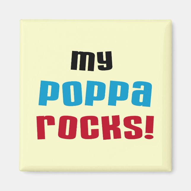 Aimant My Poppa Rocks Tshirts et cadeaux (Devant)