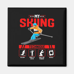 Aimant My Skiing Technique - Funny Ski Snowboard Lover Sn