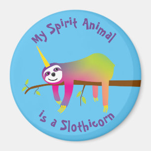 Aimant My Spirit Animal est un Slothicorn