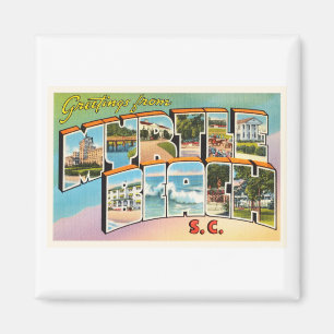 Aimant Myrtle Beach Caroline du Sud SC Carte postale Vint