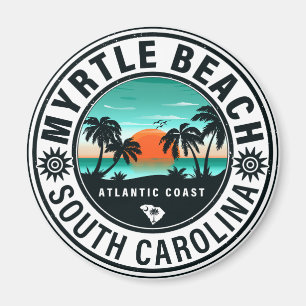 Aimant Myrtle Beach South Carolina Retro Sunset Souvenirs