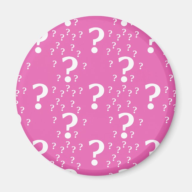 Aimant Mystère question marque énigme puzzle rose (Devant)