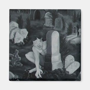 Aimant Nachts auf dem Friedhof - Teufel