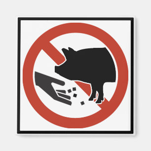 Aimant N'alimentez pas aux porcs le signe de route