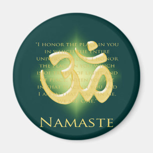 Aimant Namaste - Je vous salue (en vert)