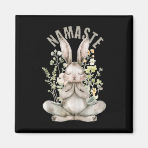 Aimant Namaste Rabbit de Pâques Zen Yoga Intérieur Paix S