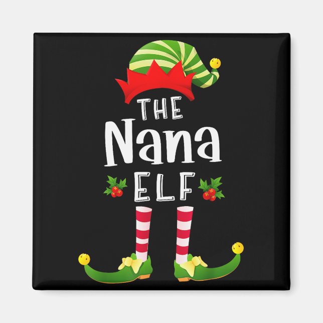 Aimant Nana Christmas Elf Matching Pajama X-mas Party  (Devant)