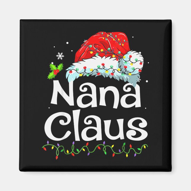 Aimant Nana Claus Christmas Pajama Family Matching Xmas L (Devant)