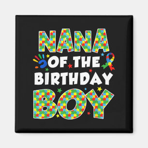 Aimant Nana du garçon d'anniversaire morceau de puzzle de