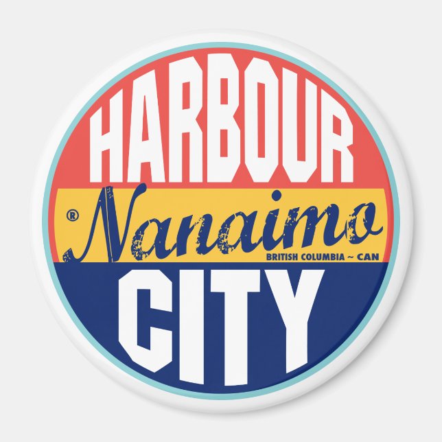 Aimant Nanaimo Étiquette Vintage (Devant)