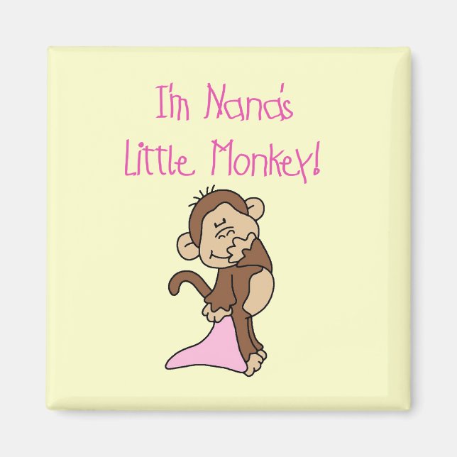 Aimant Nana's Monkey - T-shirts et cadeaux roses (Devant)