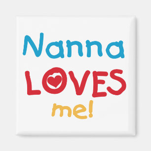 Aimant Nanna aime mes t-shirts et cadeaux