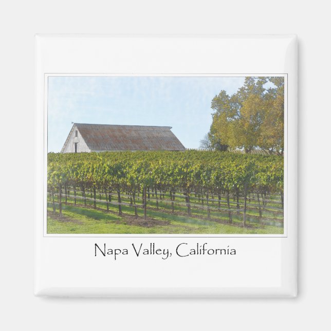 Aimant Napa Valley California Vineyard et Barn (Devant)