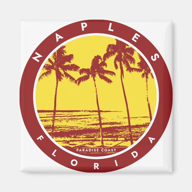 Aimant Naples Florida Palm Trees Beach (Devant)