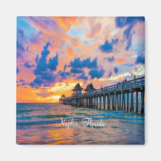 Aimant Naples, Floride Carte postale pittoresque (Devant)