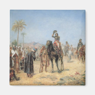 Aimant Napoléon arriving à Egyptian Oasis (oil on can