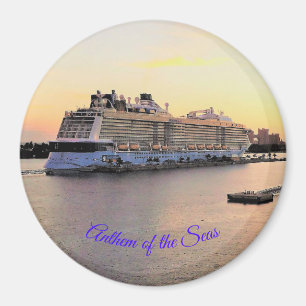 Aimant Nassau Harbour Daybreak avec bateau de croisière