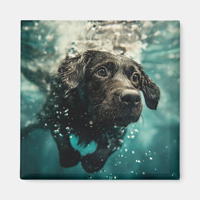 Aimant Natation Labrador Chiot Design sous-marin (Devant)