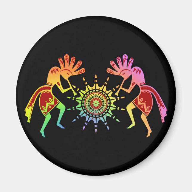 Aimant Native Americans Culture - Sun Dancing Kokopelli 4 (Devant)