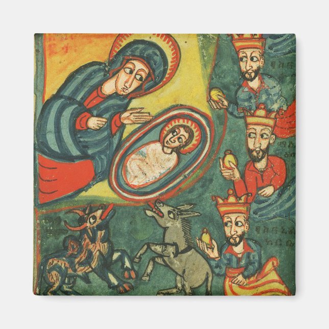AIMANT NATIVITÉ CHRISTMAS PARCHMENT, ADORATION DE MAGI (Devant)