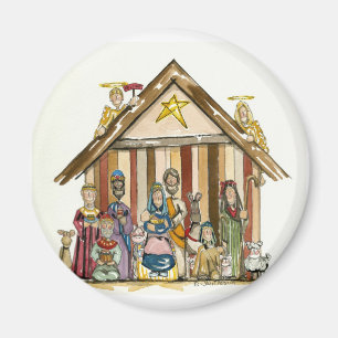 Aimant nativité colorée
